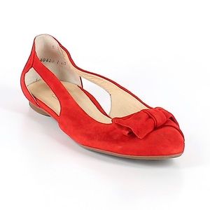 PAUL GREEN Red Cut Out Ballerina Flats